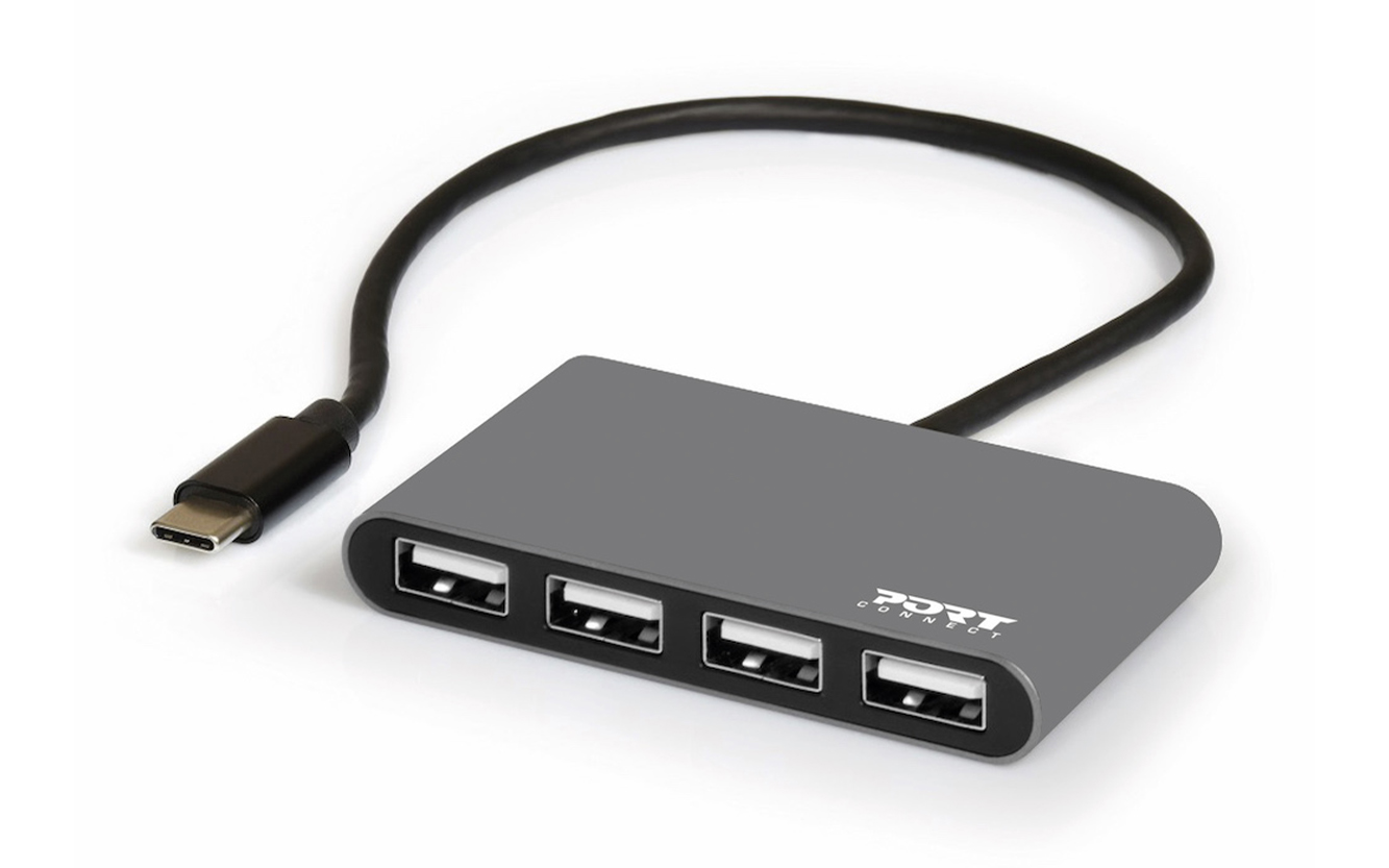 4-portars USB-C Hubb - Mini Hubb - USB-C till 4x USB-A - USB 2.0