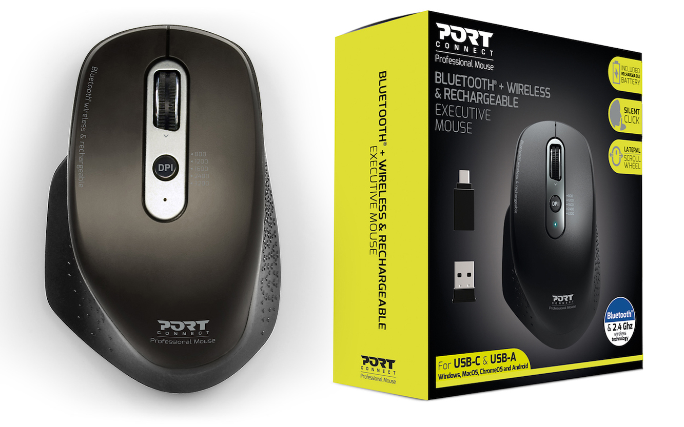 Souris sans fil 2.4GHz Bluetooth® Rechargeable Executive