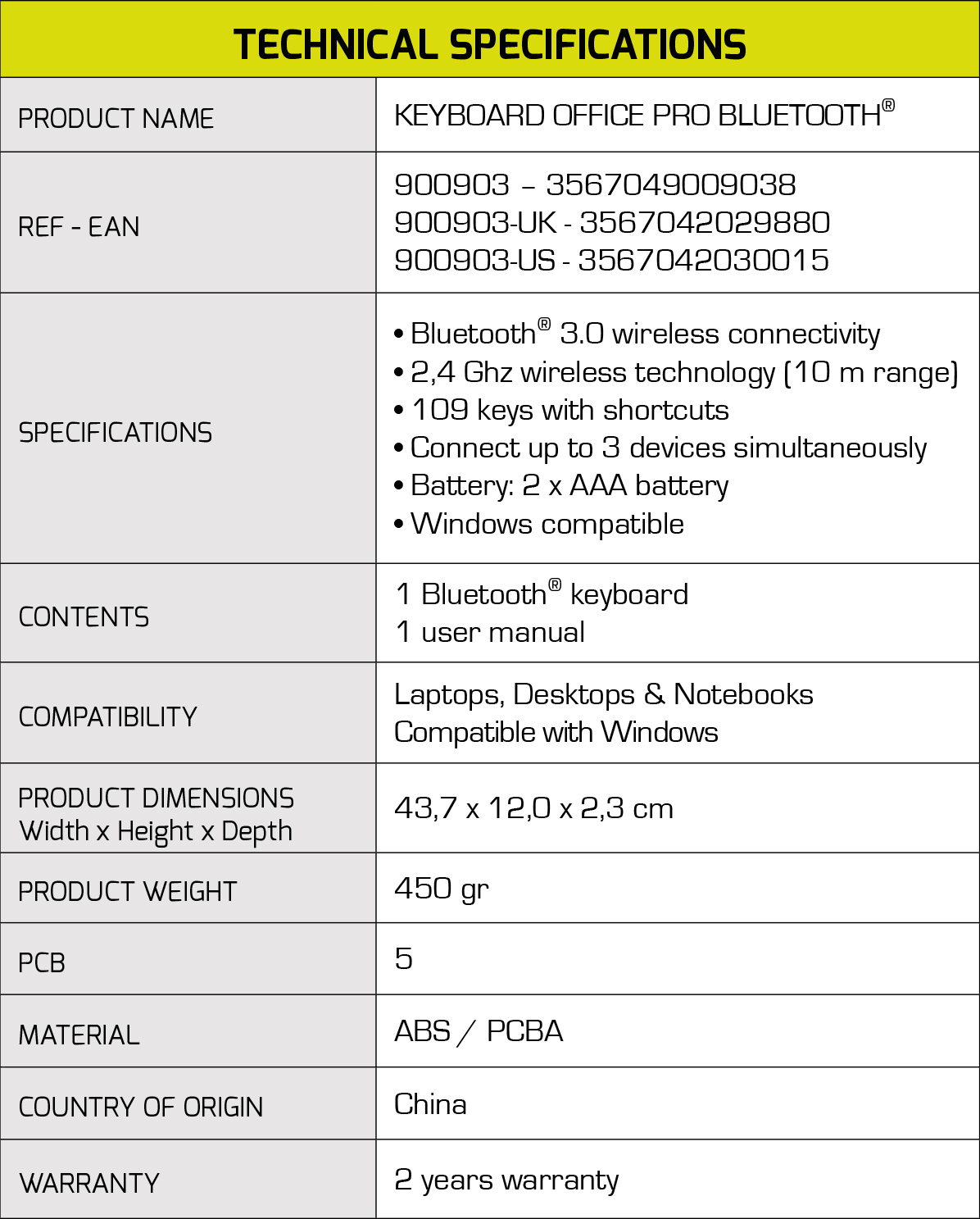 Clavier sans fil Bluetooth® Executive Azerty