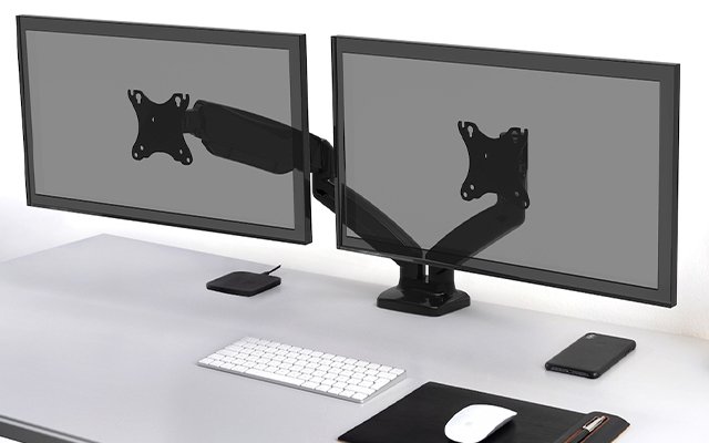 Support pour ordinateur clavier souris d'affichage mural avec double bras  articulé
